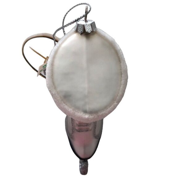 GLASS FIGURE SKATE ORNAMENT WITH SILVER GLITTER - Picture 7 of 13